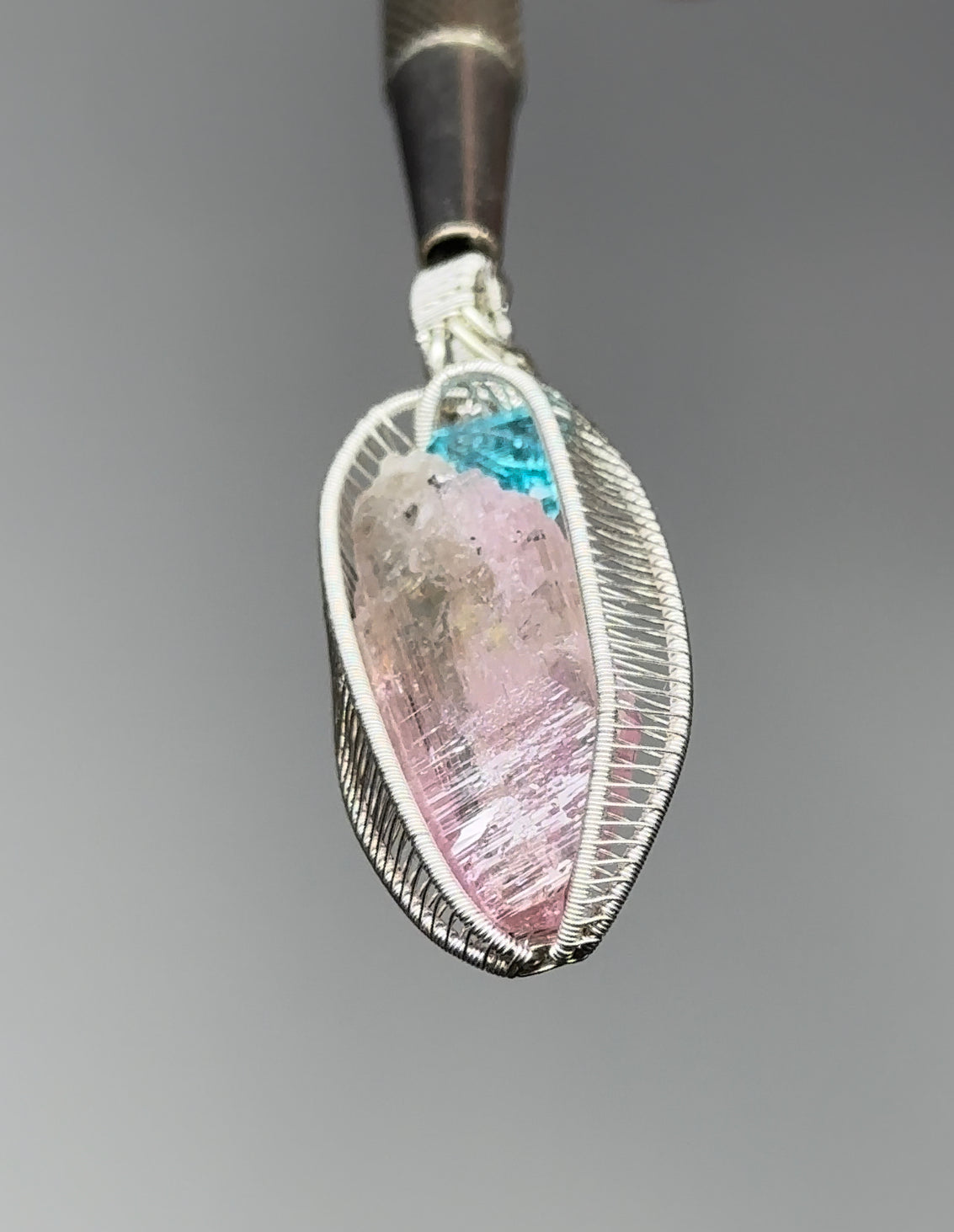 Pink Tanzanite and Blue Apatite Pendant