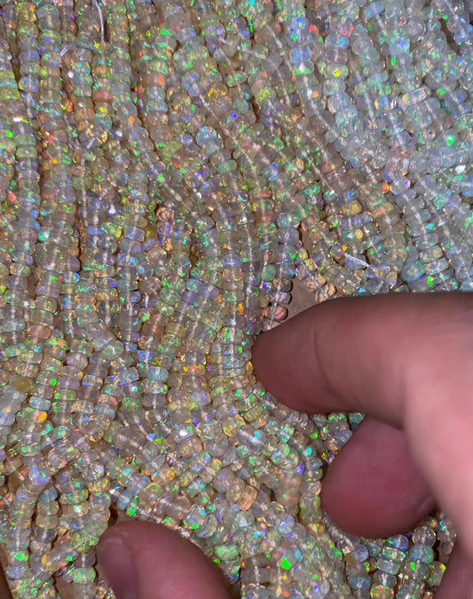Faceted ethiopian Opal strand