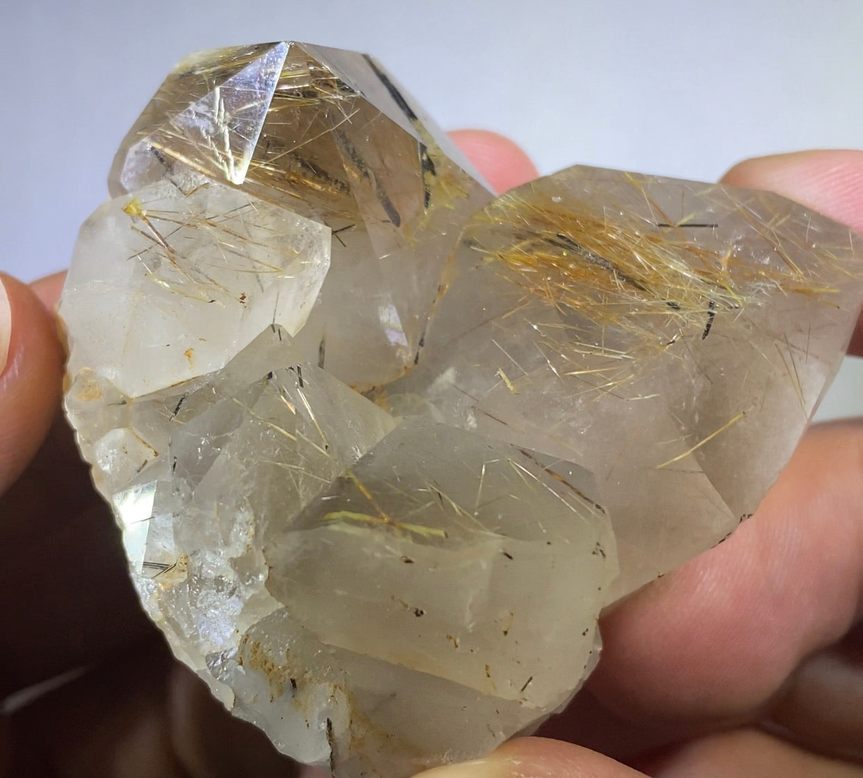 Zagi Mtns Golden Rutile, Astrophyllite, Aergerine included Quartz cluster!