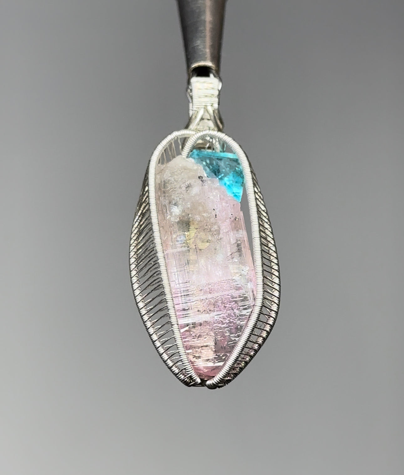 Pink Tanzanite and Blue Apatite Pendant
