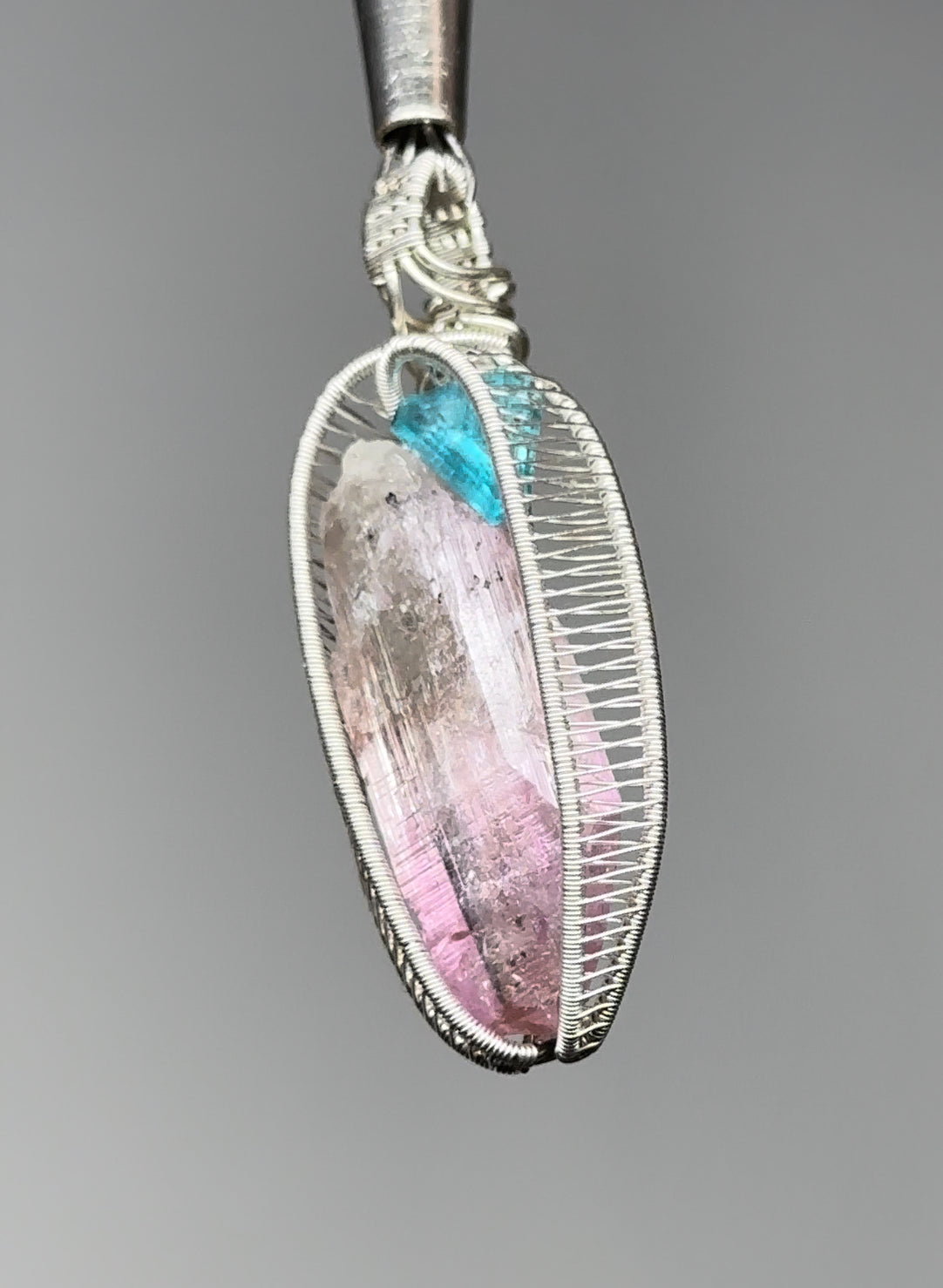 Pink Tanzanite and Blue Apatite Pendant