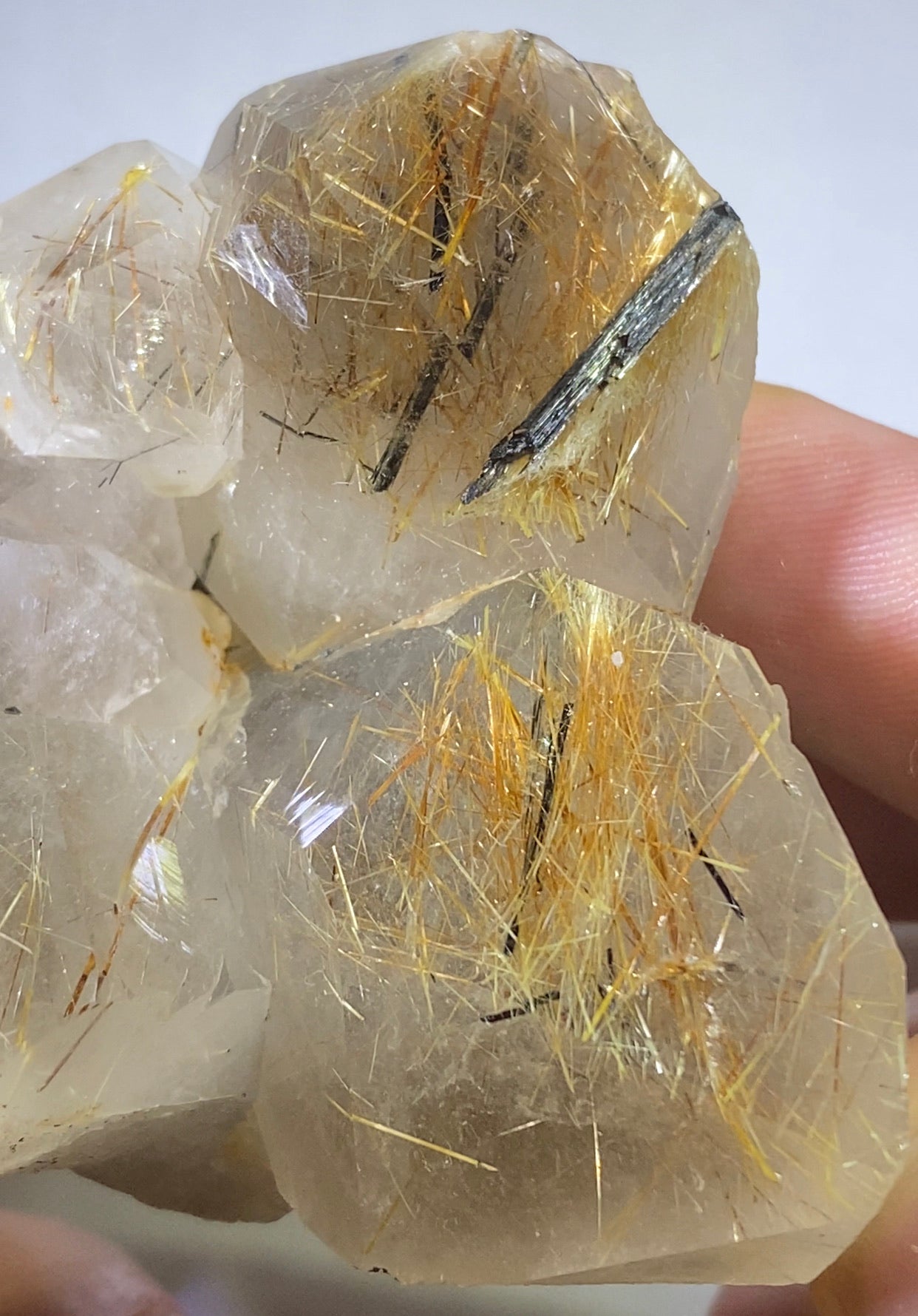 Zagi Mtns Golden Rutile, Astrophyllite, Aergerine included Quartz cluster!